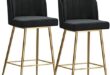 Modern Adjustable Velvet Bar Stools with Stylish Design