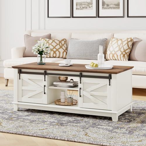 Transform Our Living Space with the Rustic Barn Door Coffee Table