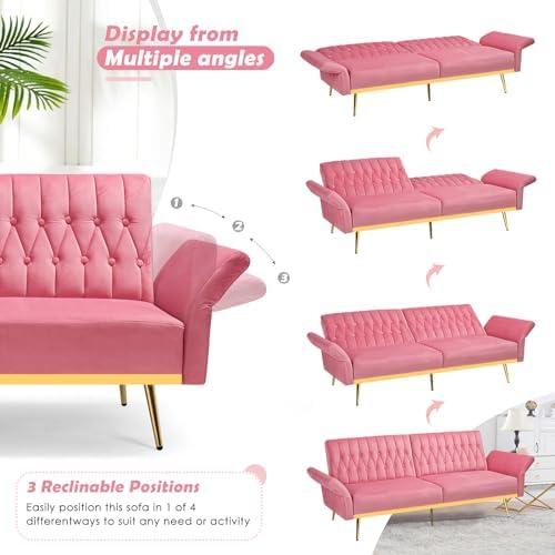 Cozy & Chic: Our Review of the Pink‍ Tufted Velvet Sofa Set