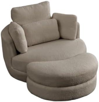 Stylish Soft Fabric Lounge Chair with Storage and Comfort