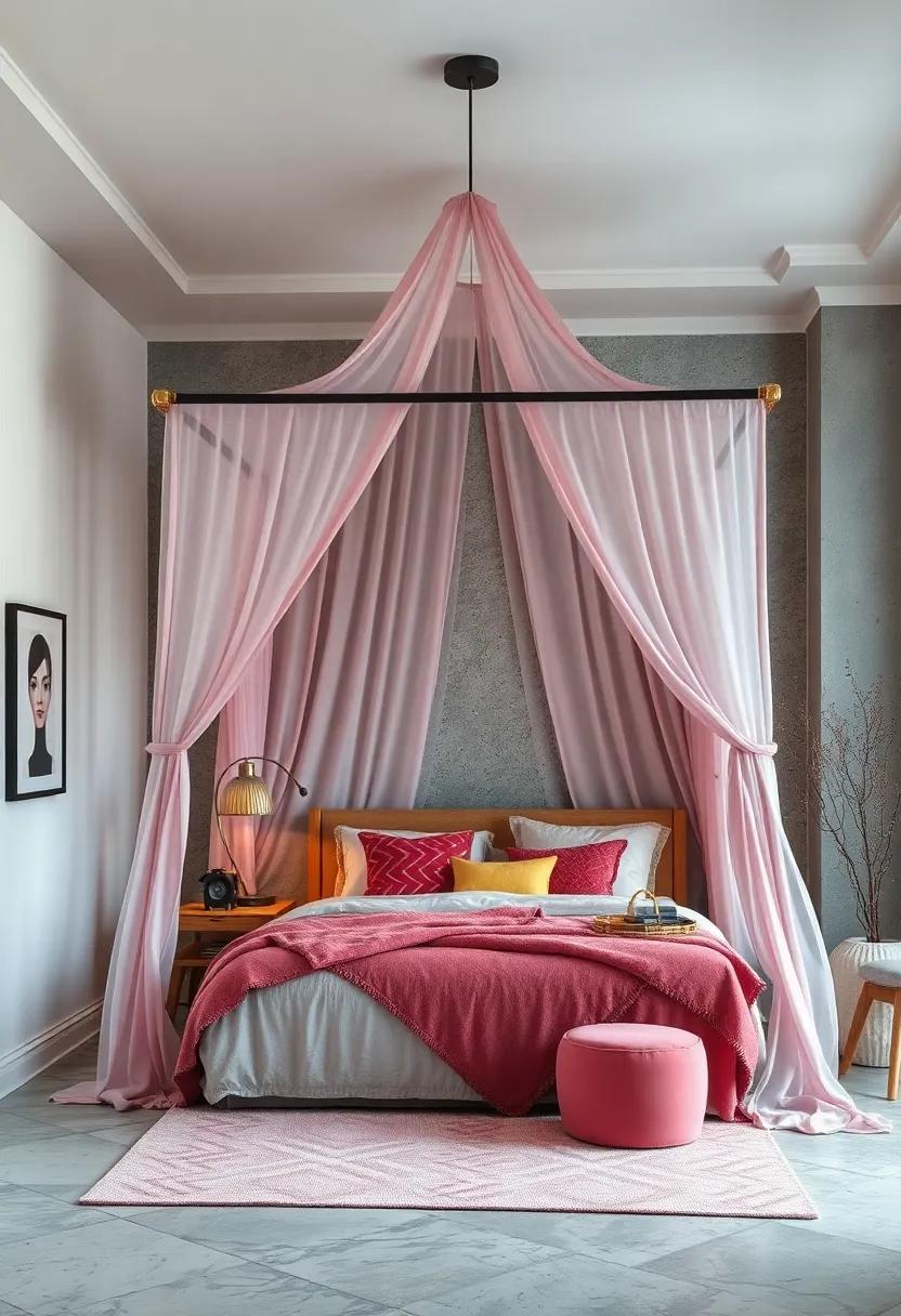 Canopy Bed with a Twist:⁤ Transform a traditional bed frame by adding a canopy that extends to the floor for⁣ an enclosed, cozy feel
