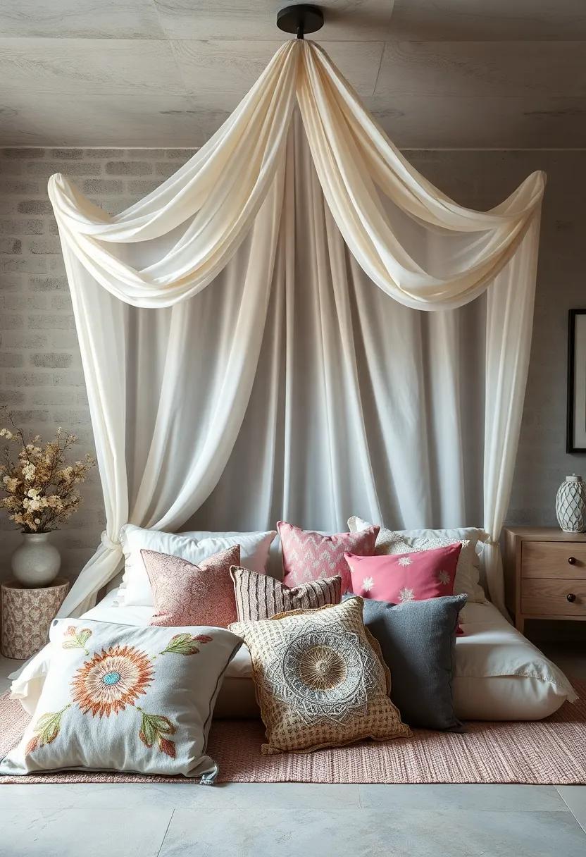 Decorative Pillows: Fill the space⁣ underneath with an assortment of decorative pillows in ⁢various shapes and sizes⁢ for ⁢comfort and ‌style