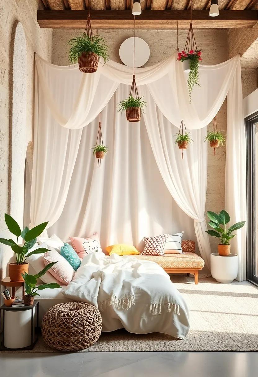 Hanging Planters: Incorporate small hanging planters with ​air plants or flowers at the top of ⁢the canopy ​to add life and ⁢color
