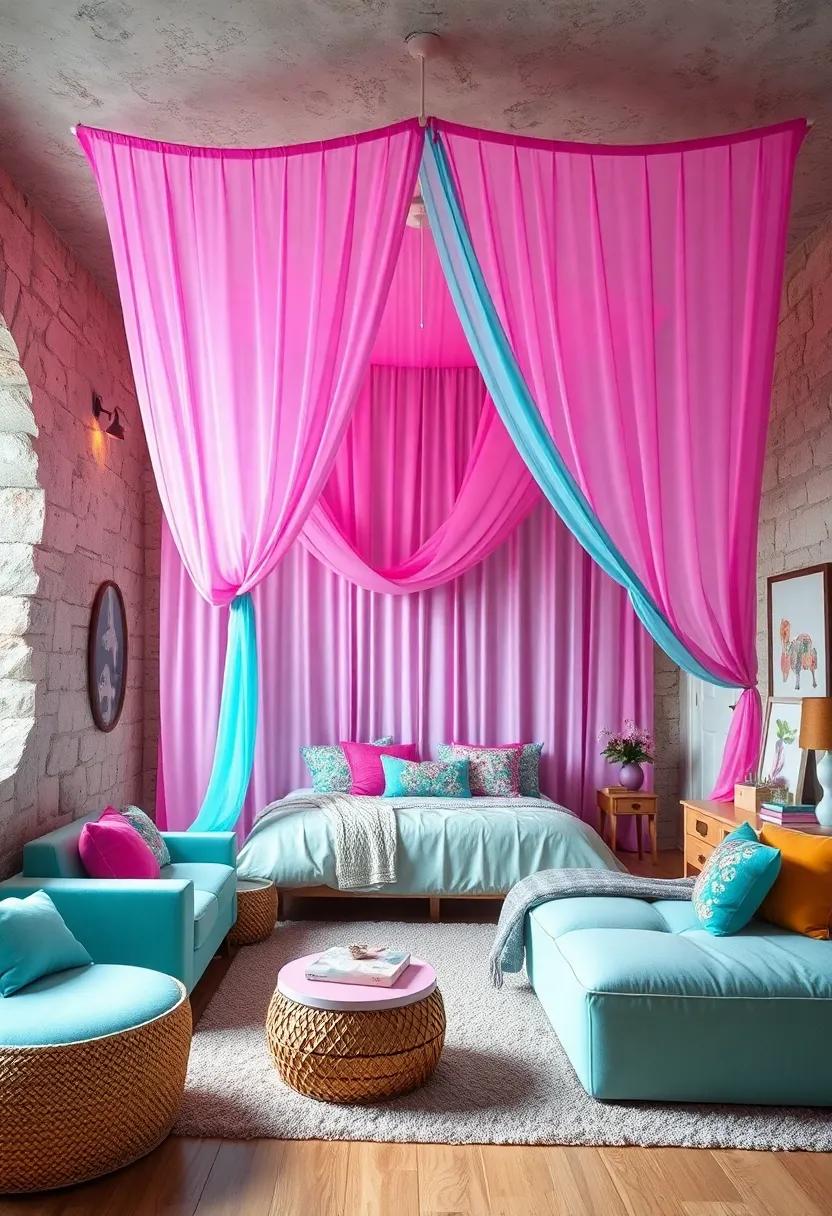 magical Turquoise: Feature vibrant turquoise in the canopy design‌ to evoke feelings of⁤ serenity and ⁢tranquility