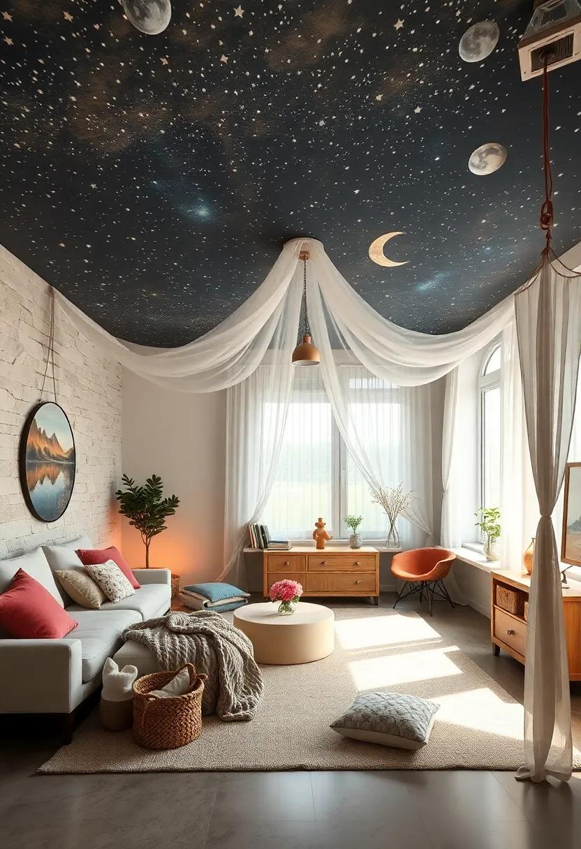Starry⁤ Night Canopy: Paint ‌or apply ⁣adhesive decals‍ of⁣ stars and moons on the ceiling to enhance the celestial theme ⁢of‍ the canopy