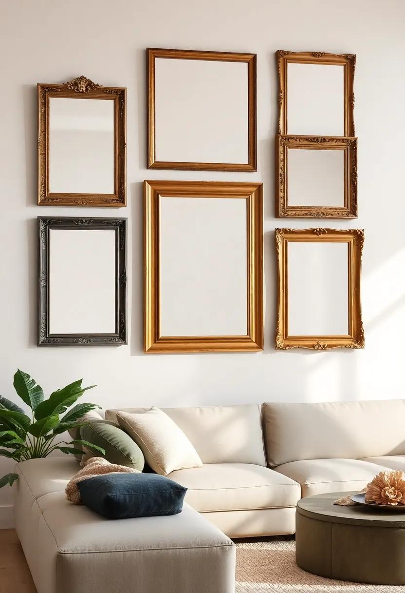 The Allure ⁢of Vintage Frames in a contemporary Living Room