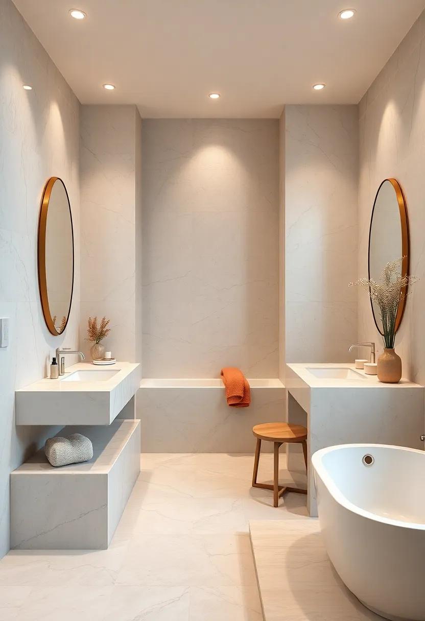 envision a peaceful ​haven ‍where soft textures mingle with sleek⁣ marble finishes, creating a cozy yet sophisticated environment for self-care