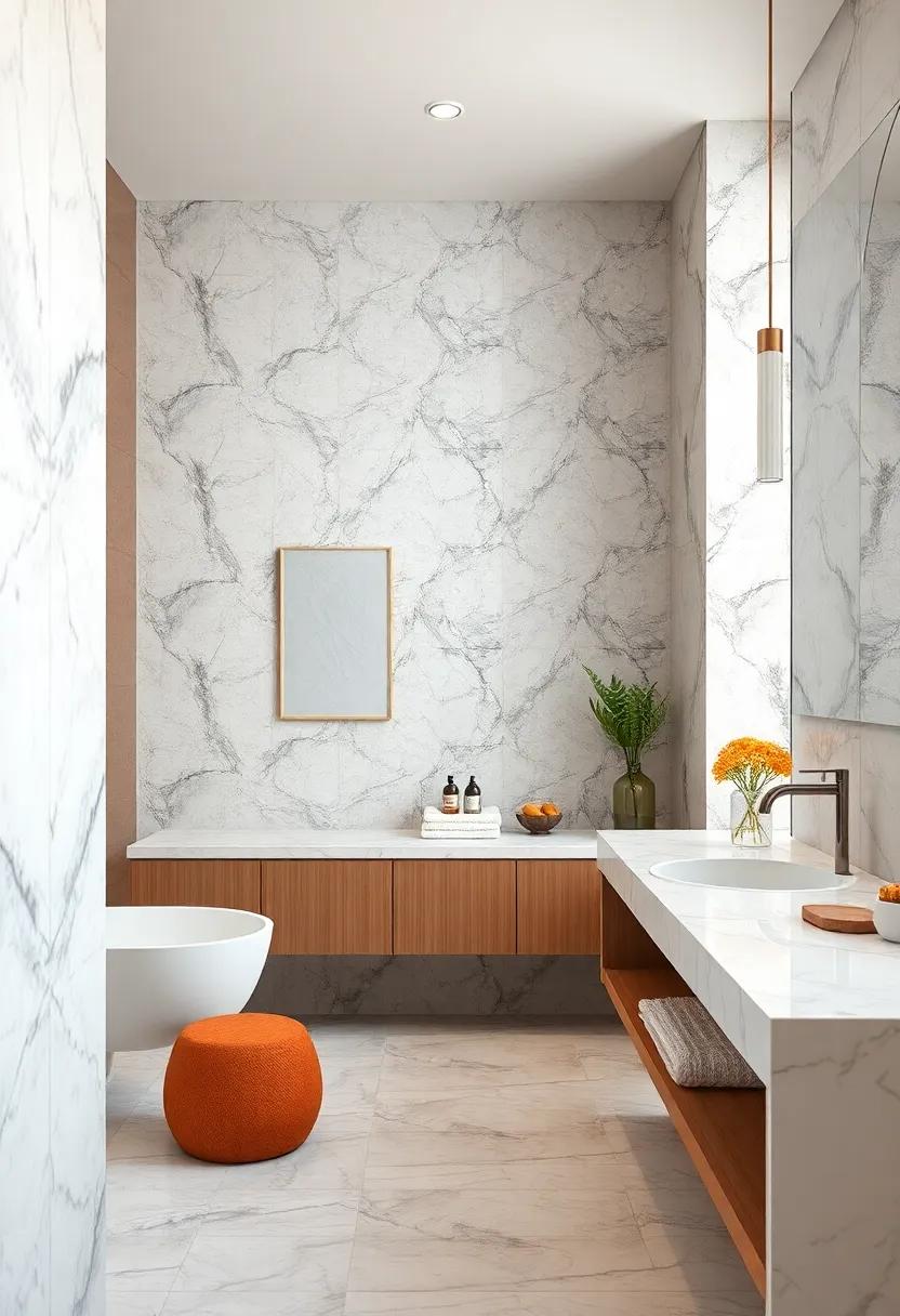 Let the ‍understated elegance of a pebble-themed bathroom guide your choices, complemented beautifully‍ by ⁤sleek marble countertops
