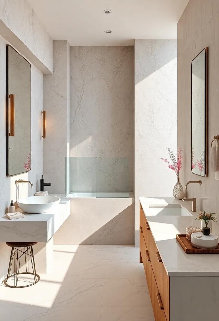 Soak​ in the unparalleled beauty of natural light dancing​ across polished marble countertops, enhancing‌ the ⁣tranquil vibe of your neutral bathroom