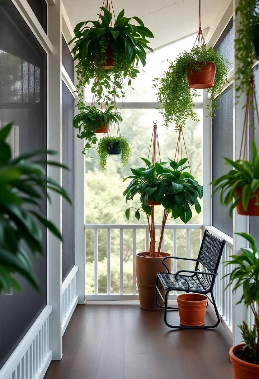 create Depth and Dimension with Varying Heights ‌of Hanging Plants