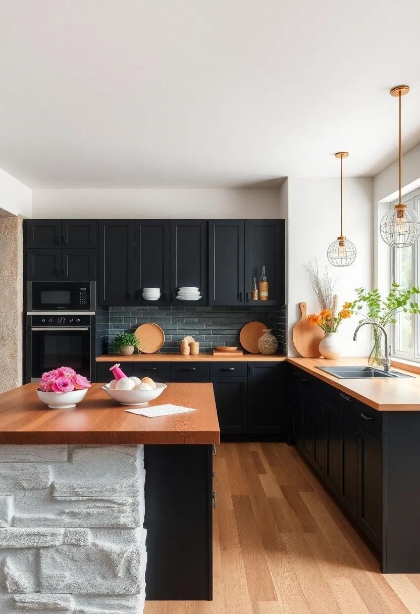 Elevate Your Kitchen: The Timeless Charm of Black Cabinets and Wood Countertops