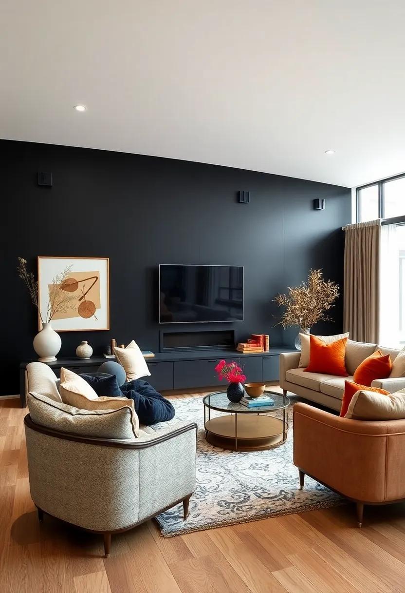 27 Inspiring Ideas to Transform Your Living Room with a Bold Black Accent Wall