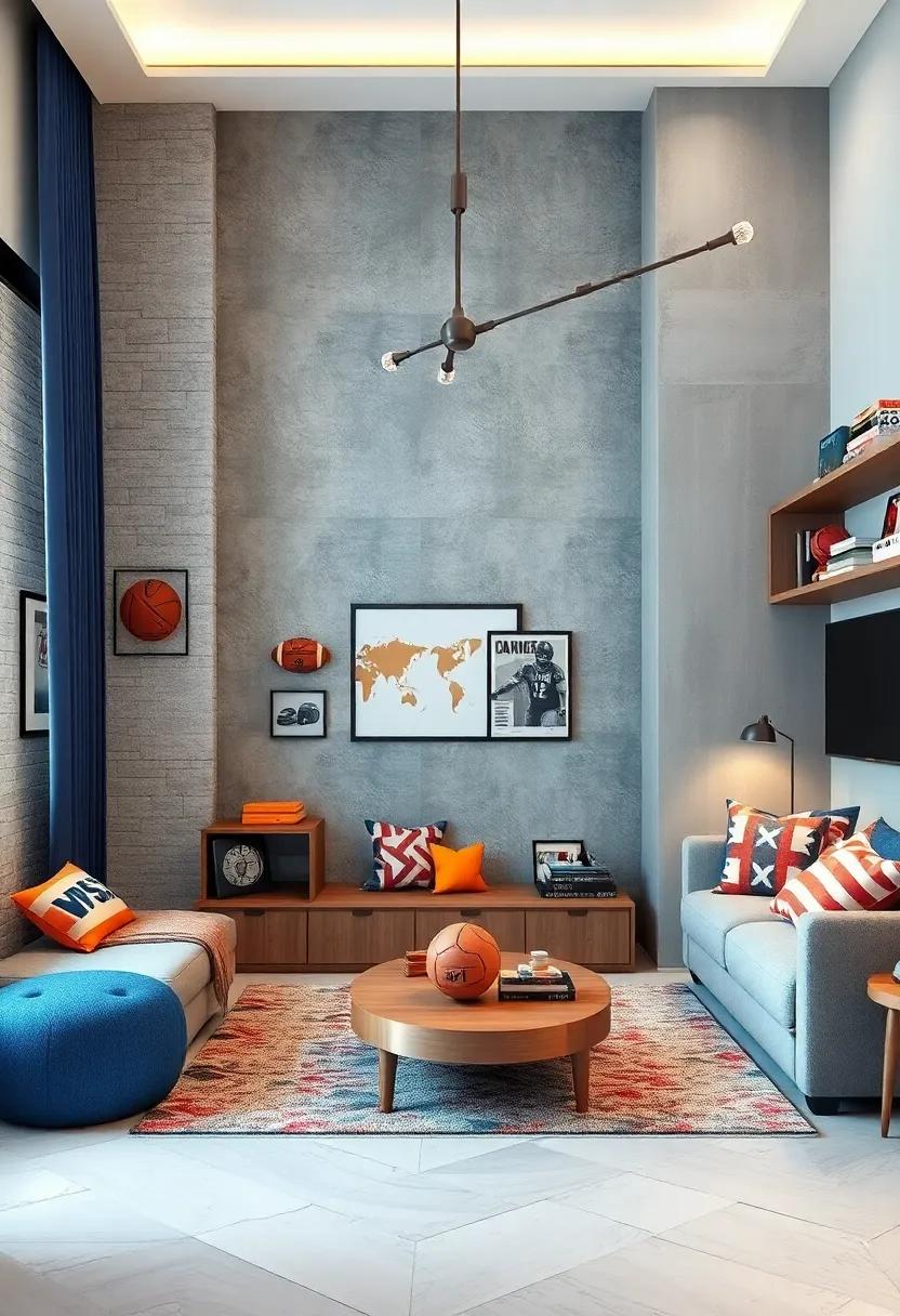 Create a Sports Corner: Dedicate a corner for ‍sports memorabilia⁢ or⁣ a mini-equipment display that reflects his interests