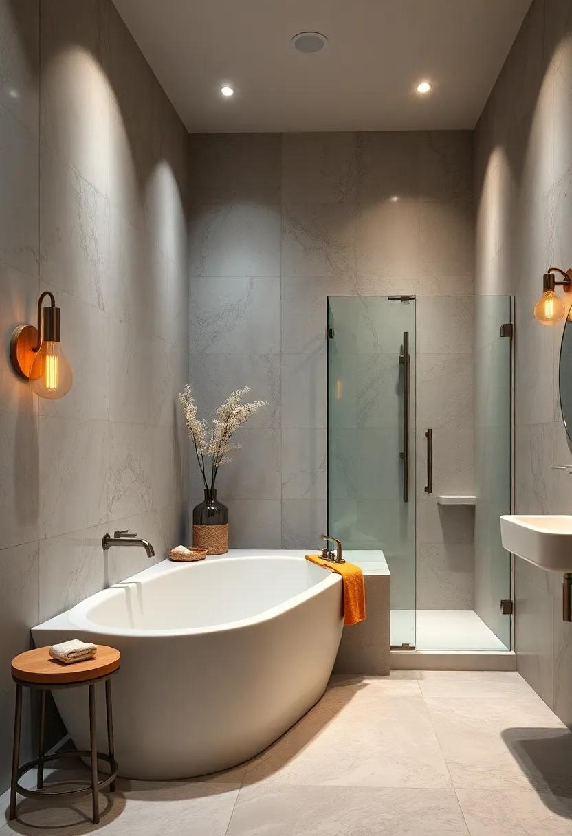 Artistic Lighting: Illuminate your bathroom creatively with statement light fixtures ‍that​ enhance both the tub and ⁢shower‍ area,setting a perfect mood for relaxation