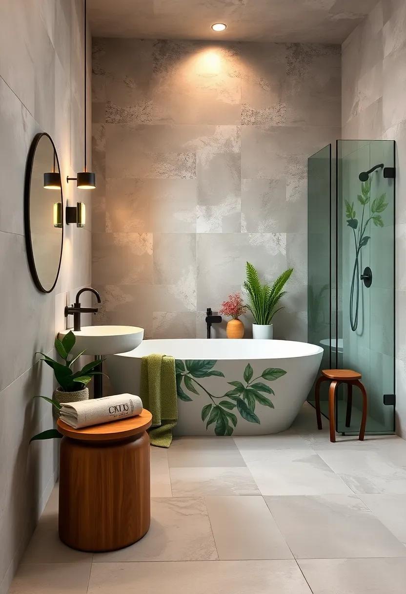 Garden‌ Inspirations: bring the outside in with botanical prints and green hues, complemented by a tub ‌and ‌shower combo that celebrates nature