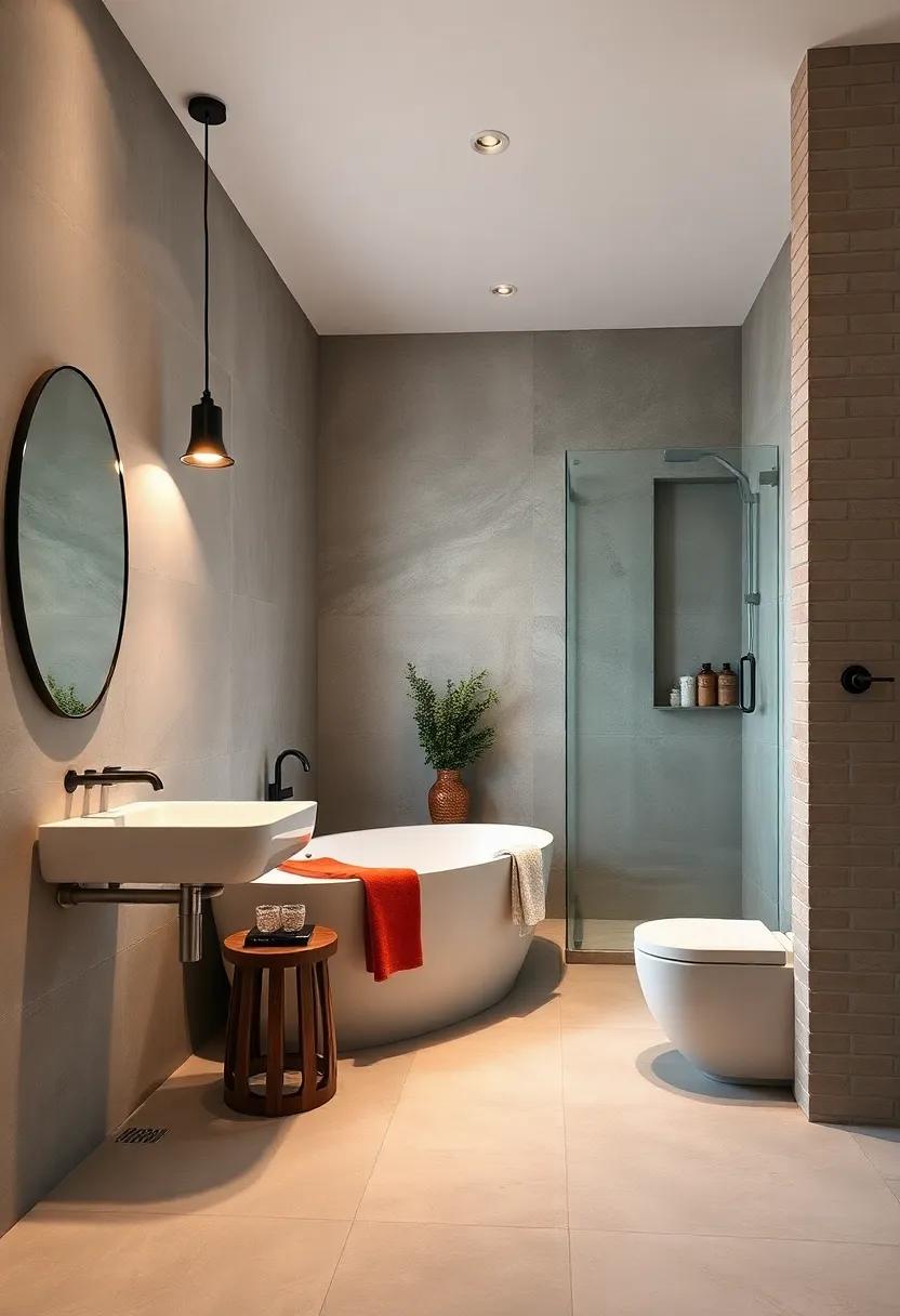 Industrial‌ Chic: Combine exposed fixtures with‌ polished concrete or brick elements to achieve an edgy bathroom look that features a striking tub and⁤ shower combination