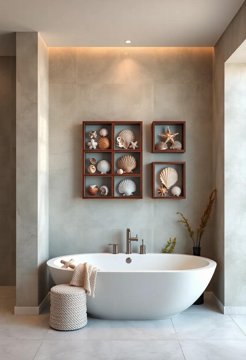 shell Collection Display: Showcase a curated collection of seashells in shadow boxes, allowing their natural beauty to shine as eye-catching decor