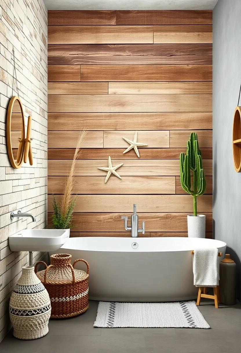 Wood Pallet Backdrops: Construct a wall backdrop from weathered wood pallets for an eco-friendly, shabby-chic coastal feel