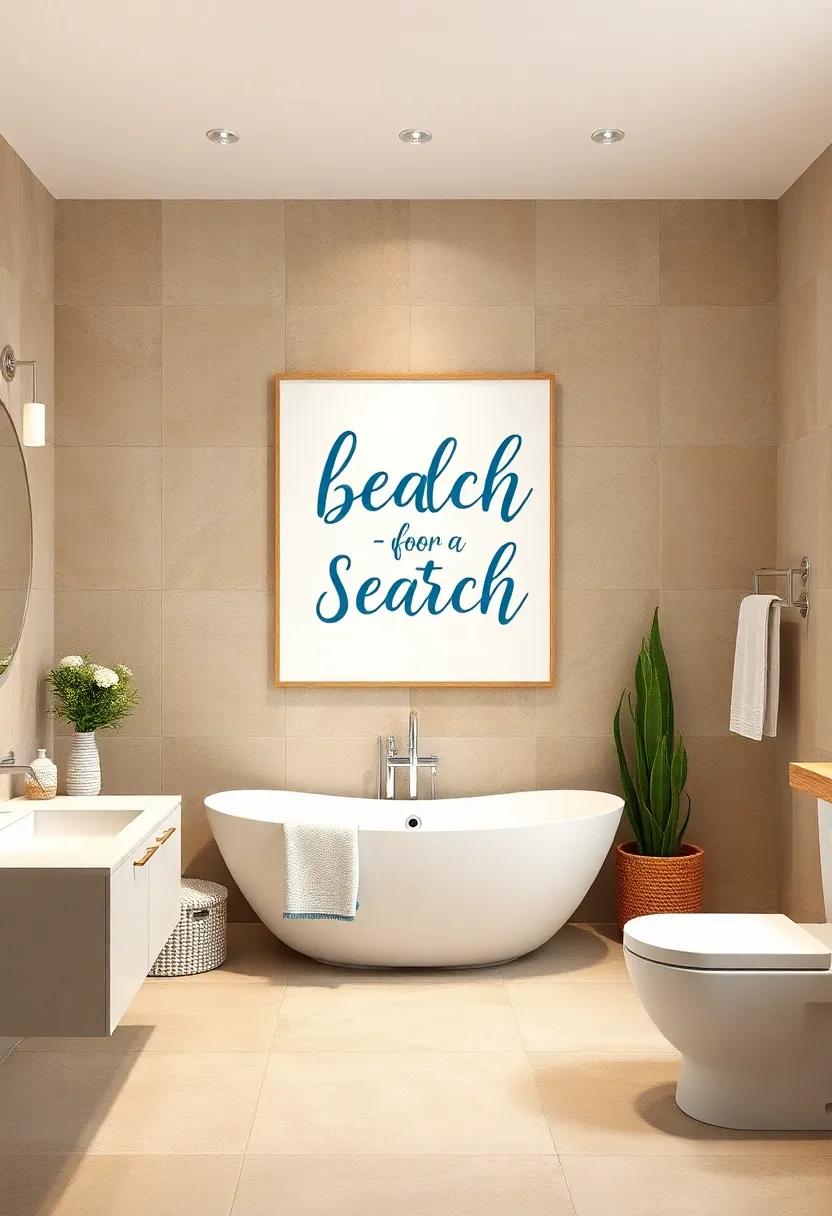 Oceanic Typography: Explore wall quotes or typography art that references ocean life and beach culture for motivational yet calming decor