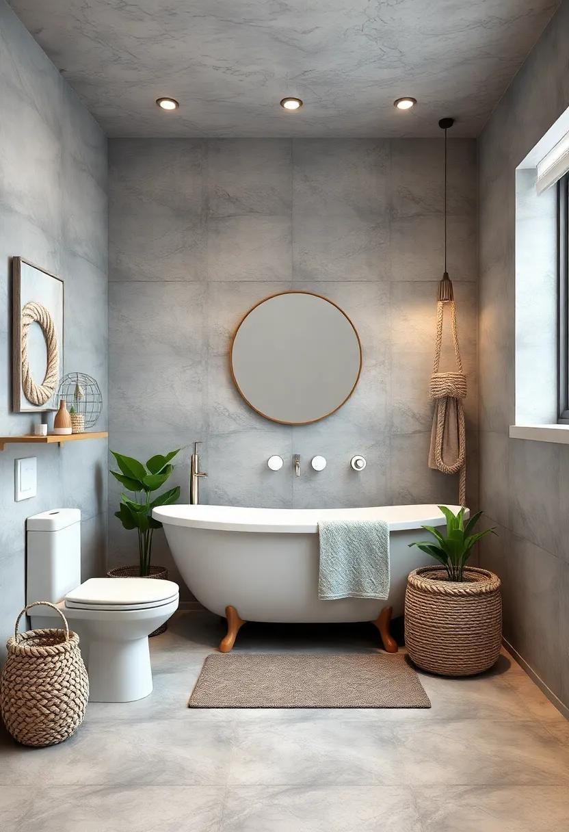 Ropes and knots: Adorn walls with nautical ropes and knot designs to inject a dose of maritime aesthetics into your bathroom