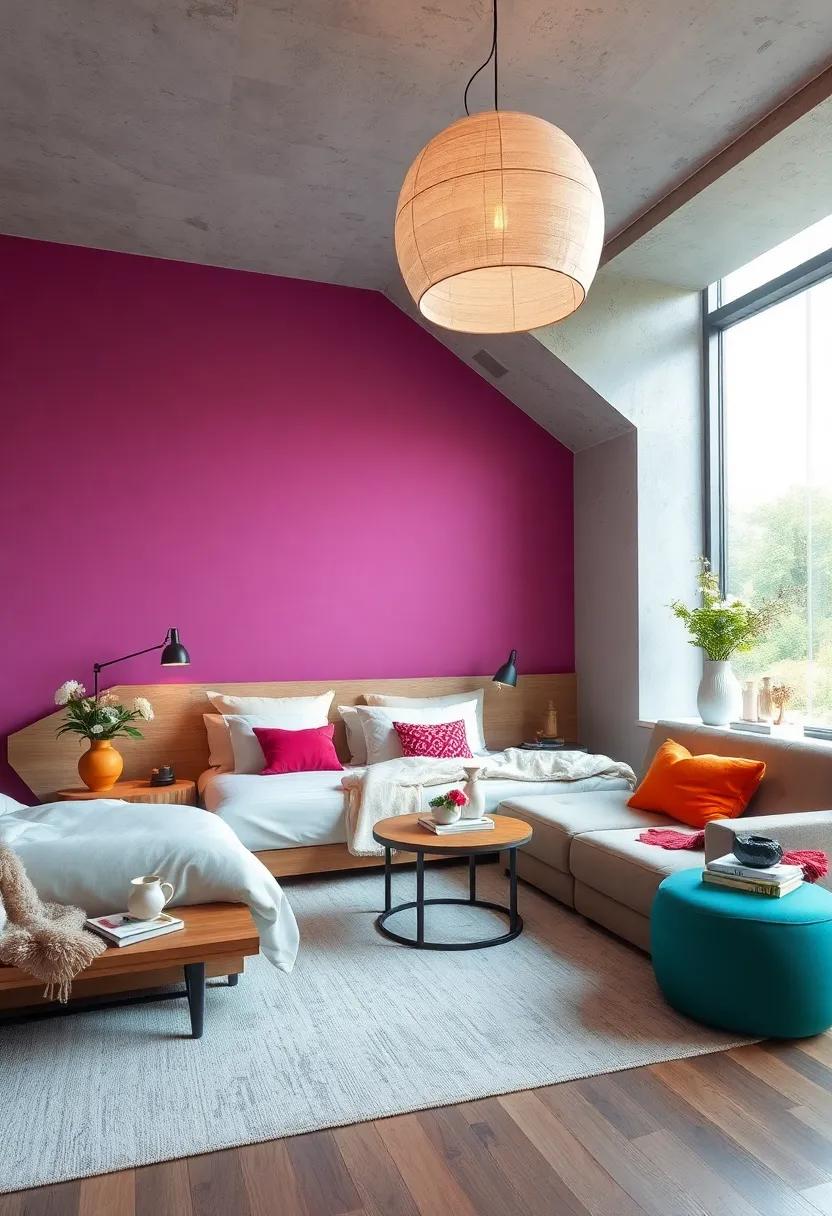 Explore​ Bold Color Combinations:⁤ Don't shy ⁣away from vibrant‌ hues; mix ⁢colors for an energetic and unique ‍atmosphere