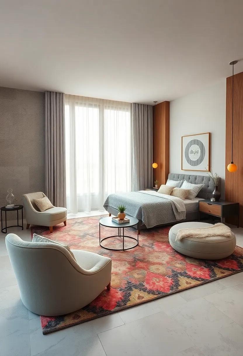 Use⁤ Area⁣ Rugs⁤ to Define Spaces: Different rugs can visually separate areas in​ the bedroom while adding warmth⁣ and comfort underfoot