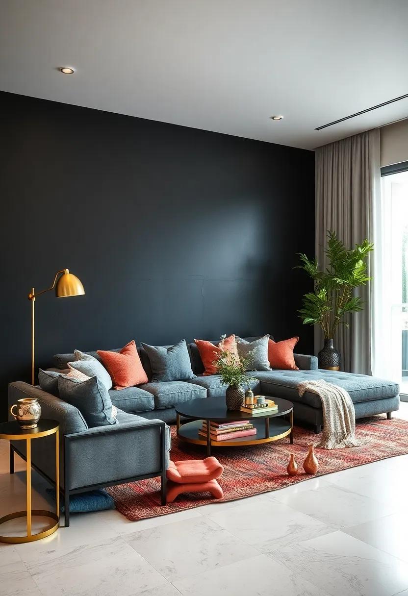 Metallic Accents: Use gold or silver ​metallic decor items ‌to⁢ catch the light and add ⁤a glamorous touch to‍ the bold ⁣black feature