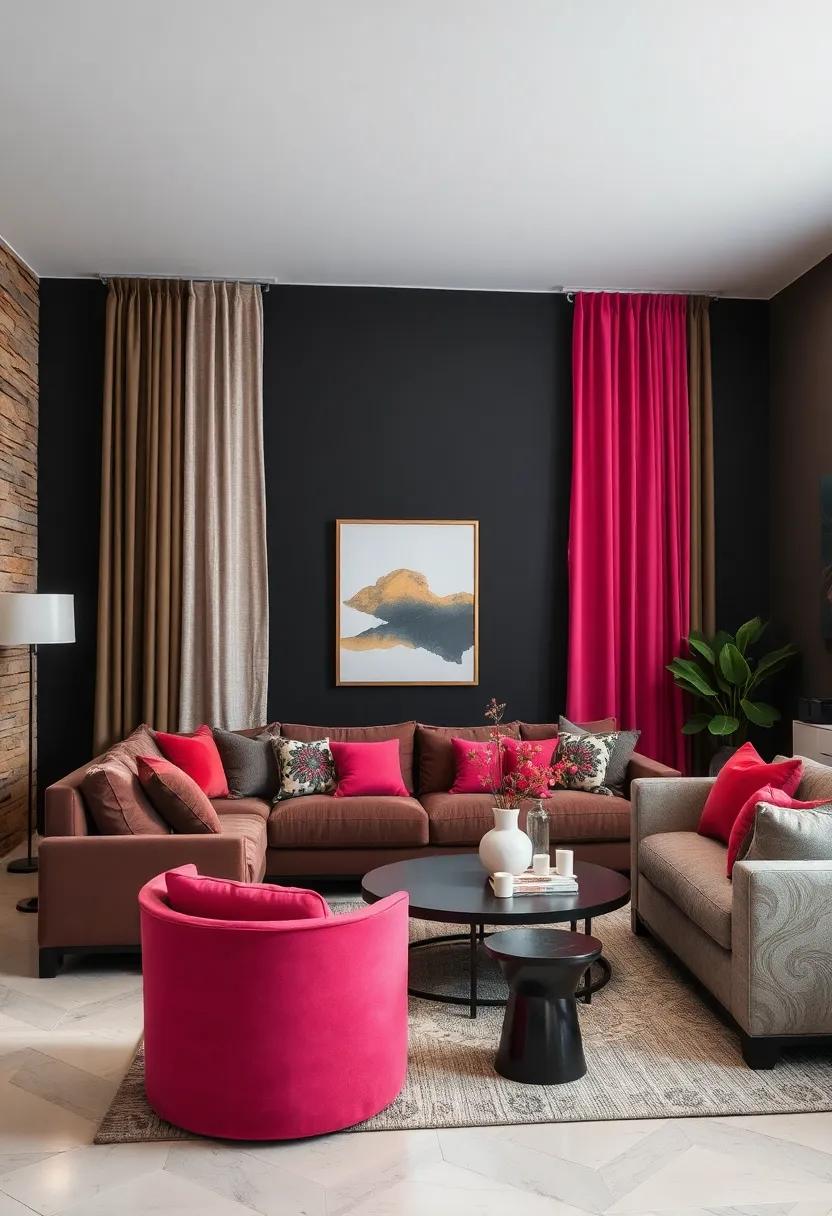 Bold ⁣Curtains:⁤ Choose oversized curtains⁣ in bold patterns or colors to frame your accent wall and soften the look of the space