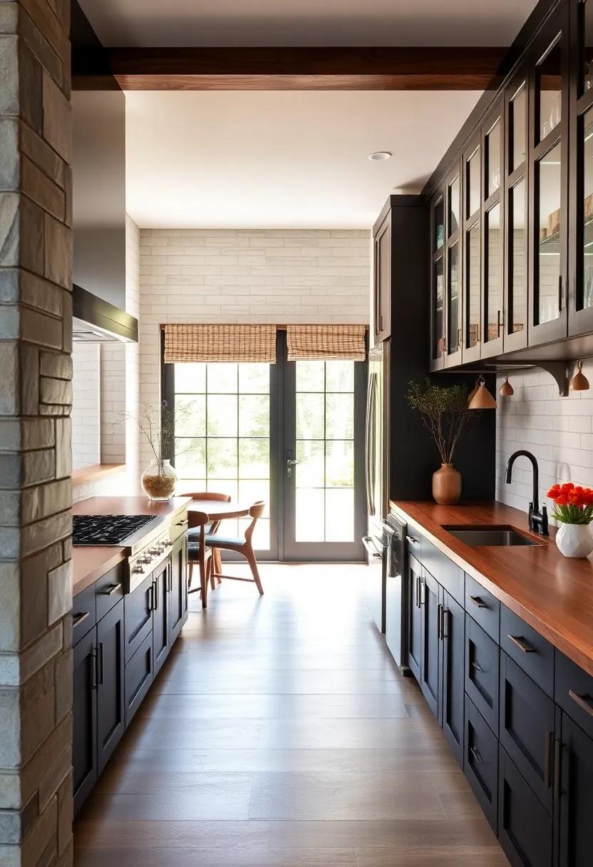 Crafting Warmth: The Inviting Feel of Wood Countertops in Black cabinetry