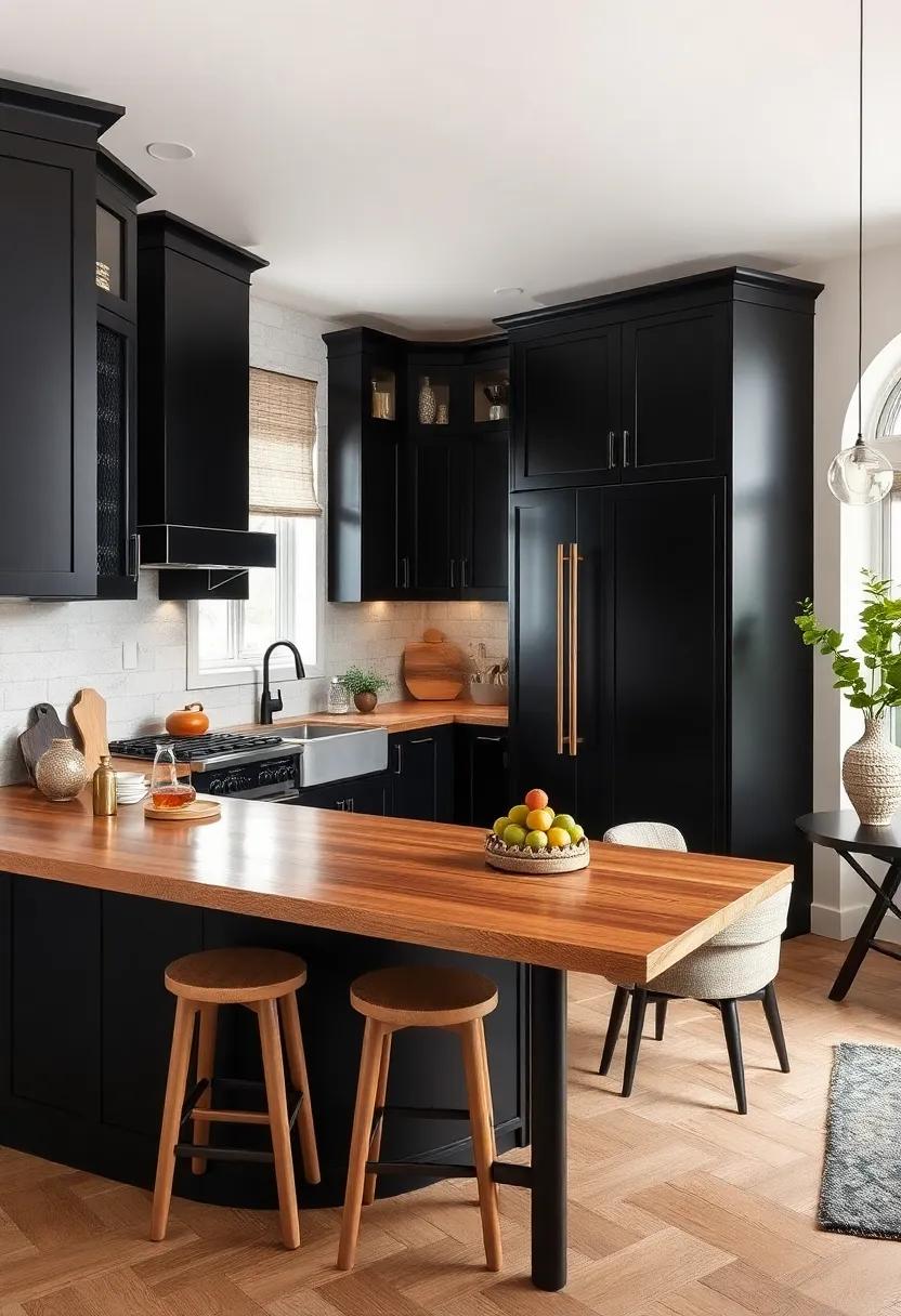 Timeless Trends: Why black Cabinets and Wood Countertops Never Go Out of Style