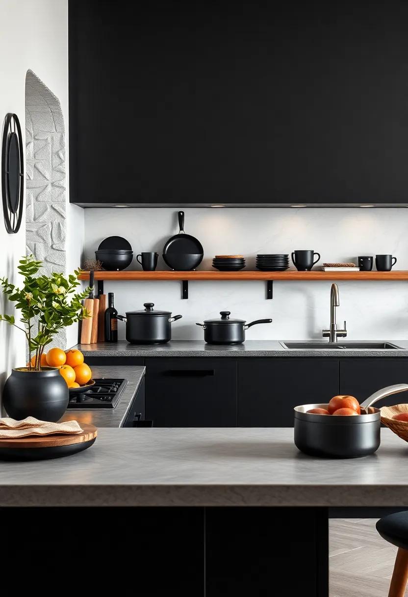 Decorative Cookware: Display stunning ⁤black or ⁣metallic cookware as part of your kitchen decor, merging functionality with a ⁣chic ⁢aesthetic