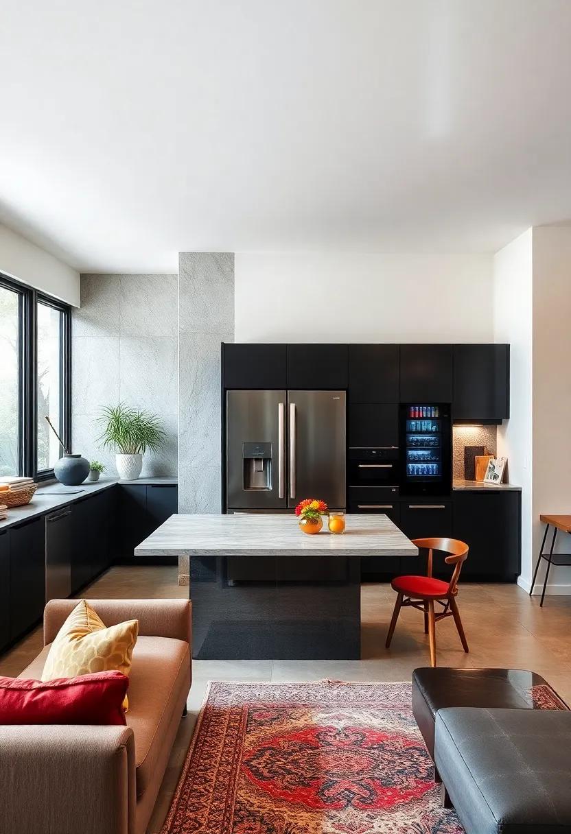 Integrated Refrigerator: Opt for ⁢a panel-ready refrigerator⁢ that can be seamlessly integrated into ⁣black ⁢cabinetry ⁣for ​a streamlined appearance