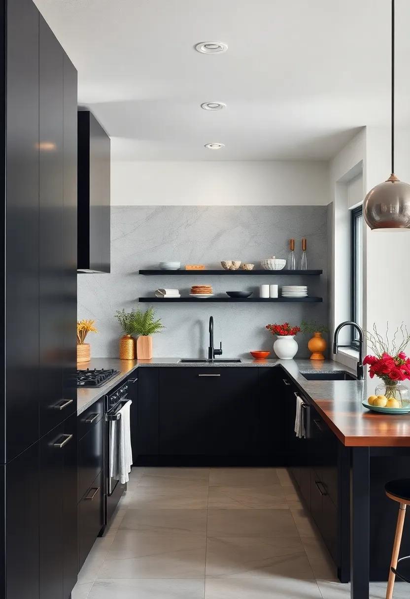 sleek ‌Black Cabinets: Opt for high-gloss or matte⁤ finish⁤ black cabinets to create a⁢ bold yet sophisticated backdrop for your ⁣kitchen