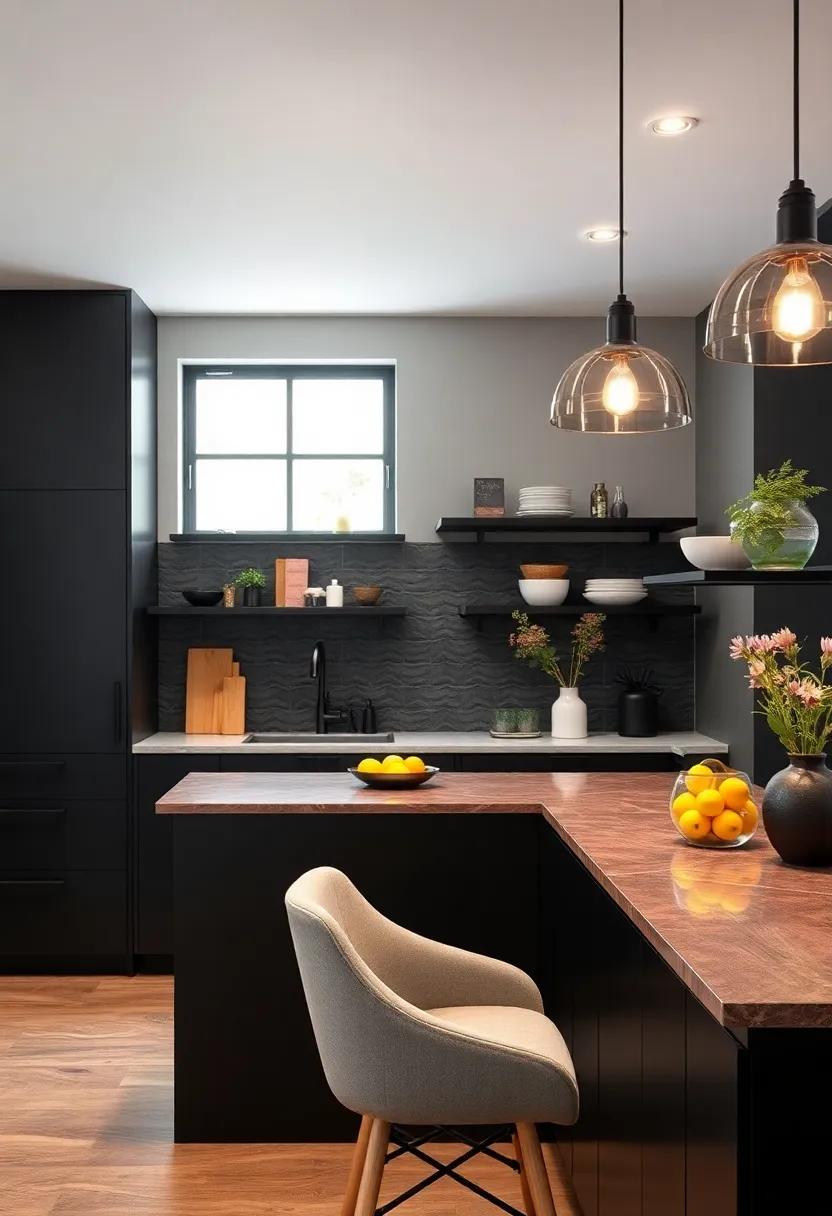 Textured Backsplash: Add visual interest with a textured tile backsplash ⁣in ⁣a ‌dark hue, such as herringbone⁣ or ⁣glossy subway ‍tiles