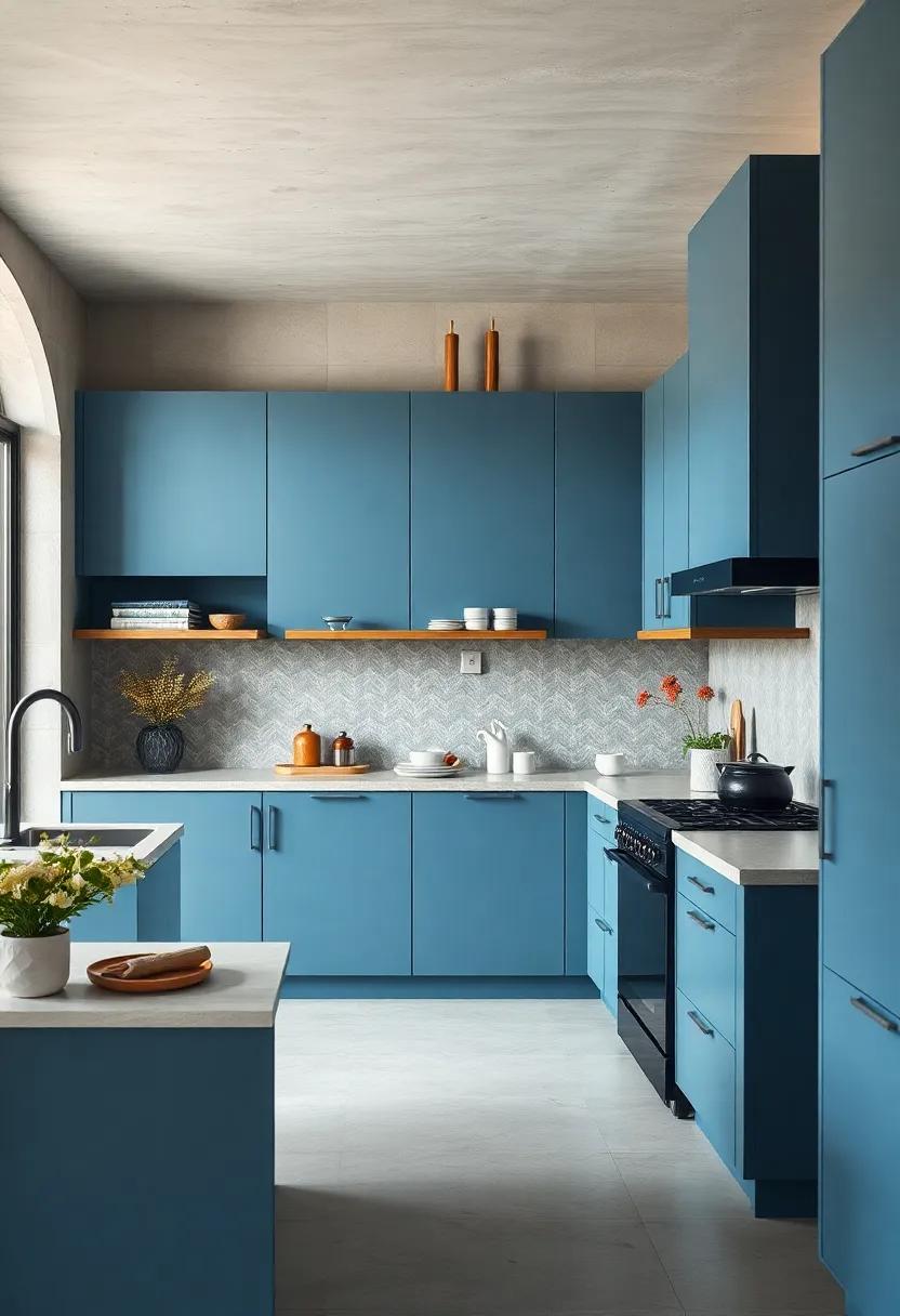 Modern Minimalism: ⁢Opt for a ⁤muted blue hue with smooth black finishes⁣ to achieve a contemporary aesthetic