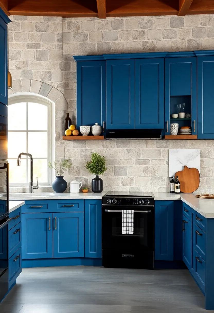Smart Storage: Incorporate deep ⁢bay blue cabinets with sleek black appliances to create functional ⁣yet stylish ‌kitchen ‌spaces