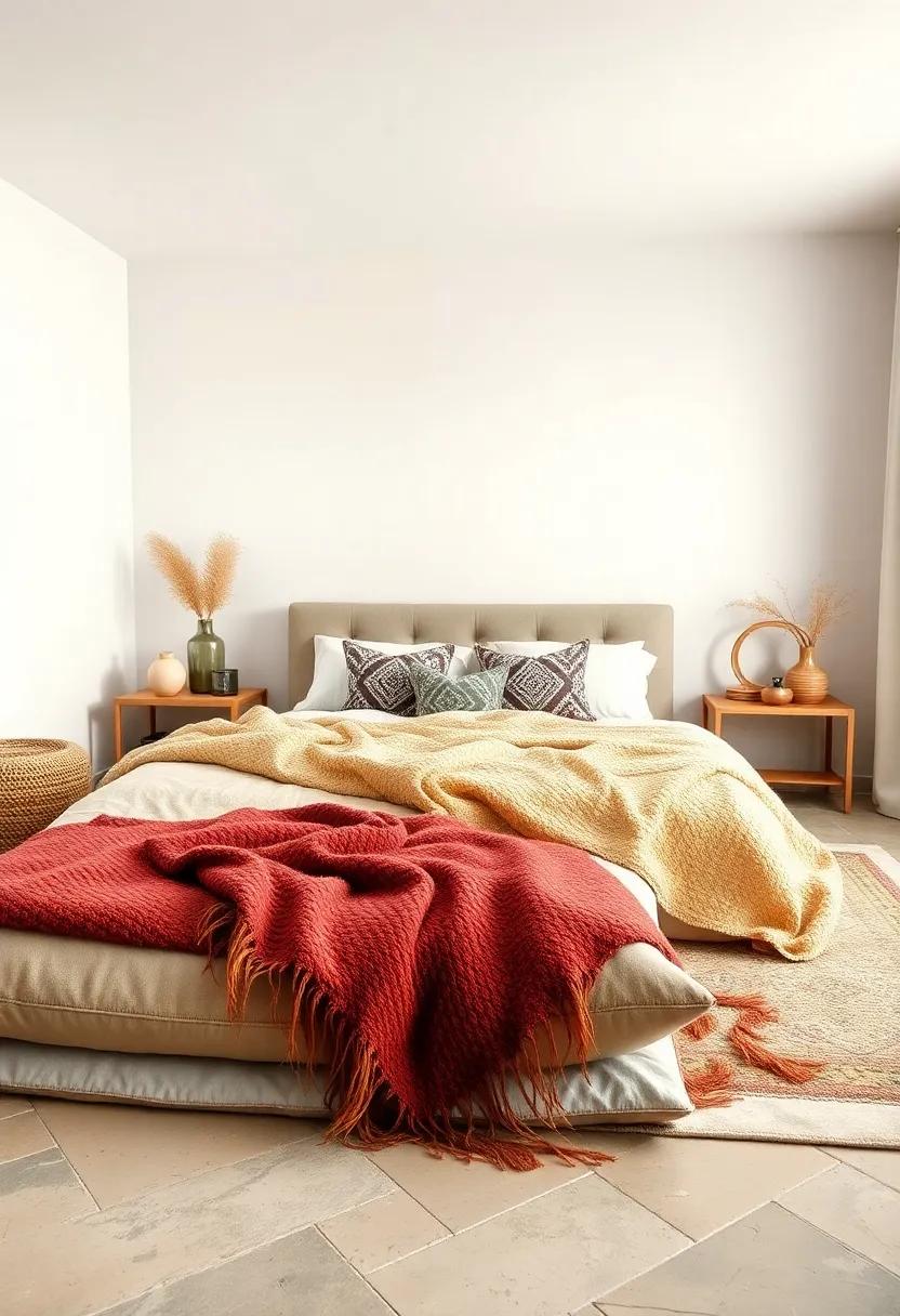 Cozy Throw Blankets: Drape ‌soft, textured throws over ‌floor cushions to add warmth ⁢and an extra ⁢layer of comfort, perfect for snuggling⁣ up