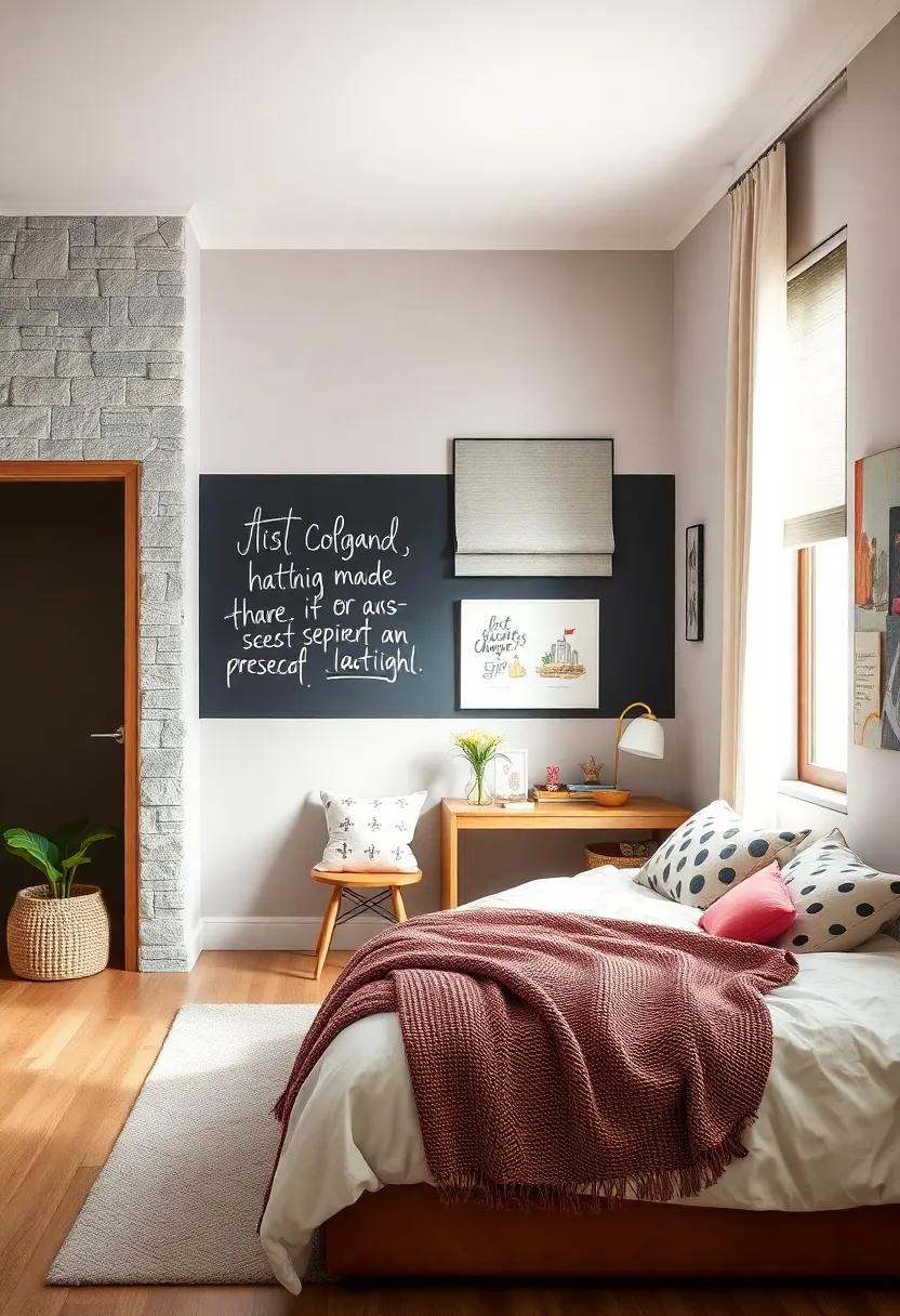 Chalkboard Paint: Transform a section of the ⁤wall with chalkboard paint ​for notes,doodles,or to-do ⁣lists,adding both functionality and fun