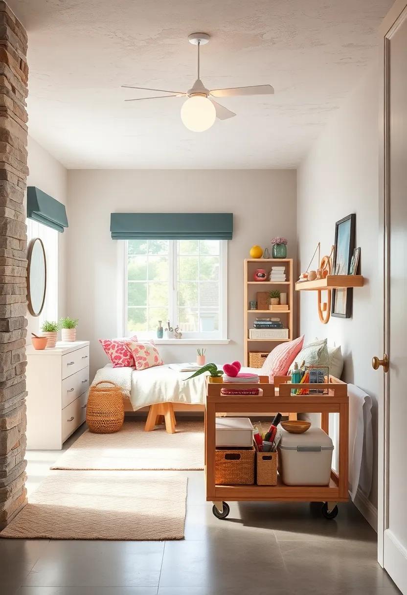 Craft Trolley: designate a rolling craft⁢ trolley that keeps supplies organized ‌while being ⁣easy ‌to ⁣move​ when creativity strikes