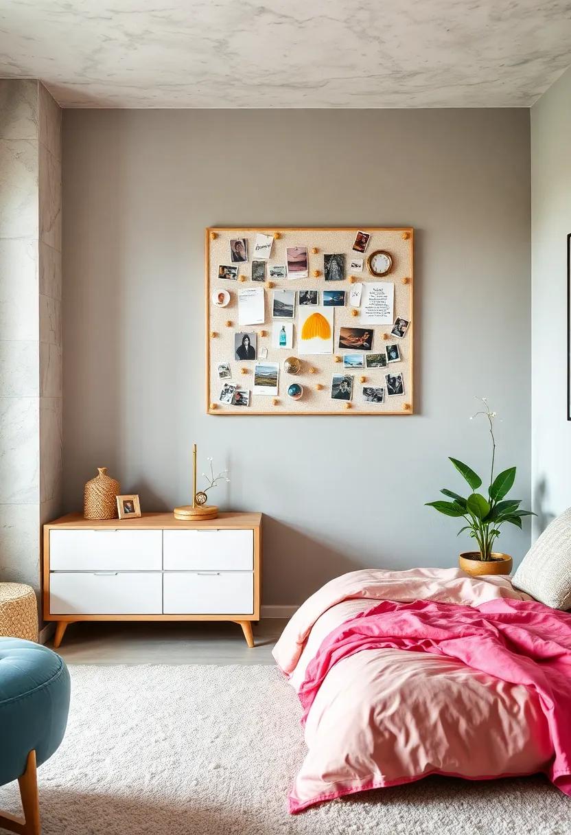 Wall​ Art with hidden Cotter ⁢Pins: Integrate art that serves as a ⁢pinboard, allowing for photos and notes to be displayed creatively