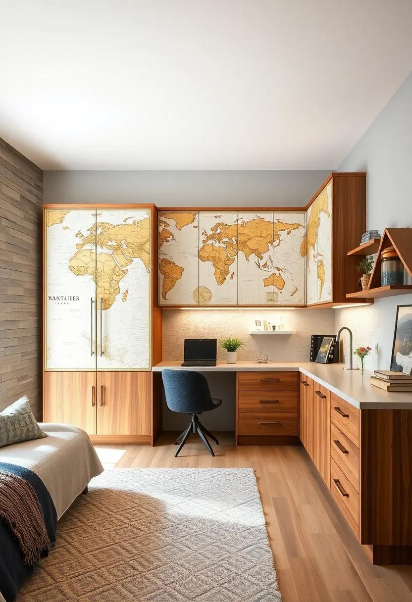 Adventure Map Murals: Cabinets⁣ featuring map designs spark their wanderlust and⁤ can help organize their treasures