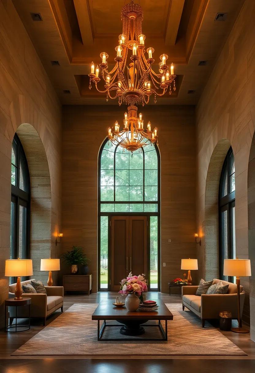 Ornate Brass Chandeliers: Make ‌a statement with an intricate brass chandelier that draws the eye upward and creates an inviting ambiance in your grand entryway