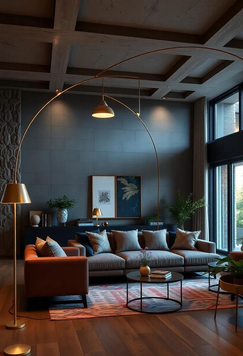 Brass Arc Floor Lamps: Create an artistic focal point in your room with an arc floor lamp that sweeps gracefully over your seating area