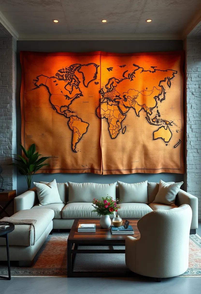 Aged Leather Bound ⁢Map: Decorate your ⁢wall with a ⁣faux aged leather piece‍ that ⁤looks like ​an ⁤open vintage map for a scholarly, adventure-inspired vibe
