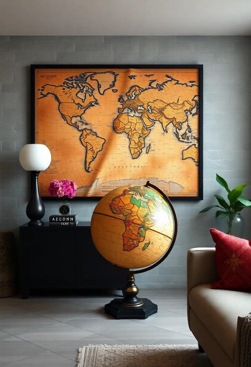Antique Globe as Art: Stand an antique globe in the ⁣corner of your room as ‍a stunning piece of ‌art⁤ that sparks conversations and curiosity