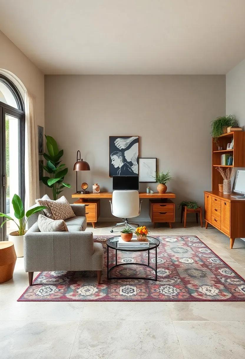 Incorporate Greenery: Add⁤ a ‍variety of indoor⁣ plants, from succulents to ⁤large‍ leafy greens, ‌to infuse life and color ‌into your workspace while​ improving air ⁣quality