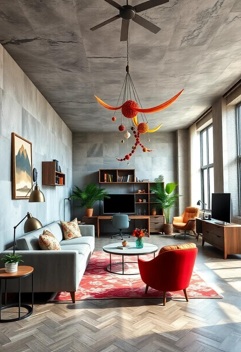 Artistic Ceiling Decor: Don’t‍ neglect the‌ ceiling;‌ consider hanging art, ‍colorful mobiles, or fabric​ to create a ‍captivating overhead view that‌ encourages fresh thinking