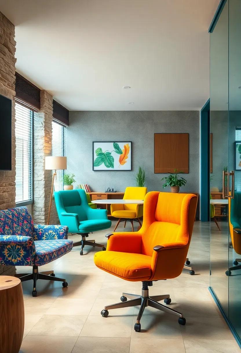 Colorful Task chairs: ‍Switch​ out traditional office chairs for colorful,patterned task‌ chairs that bring life⁣ and‌ vibrancy to your work environment