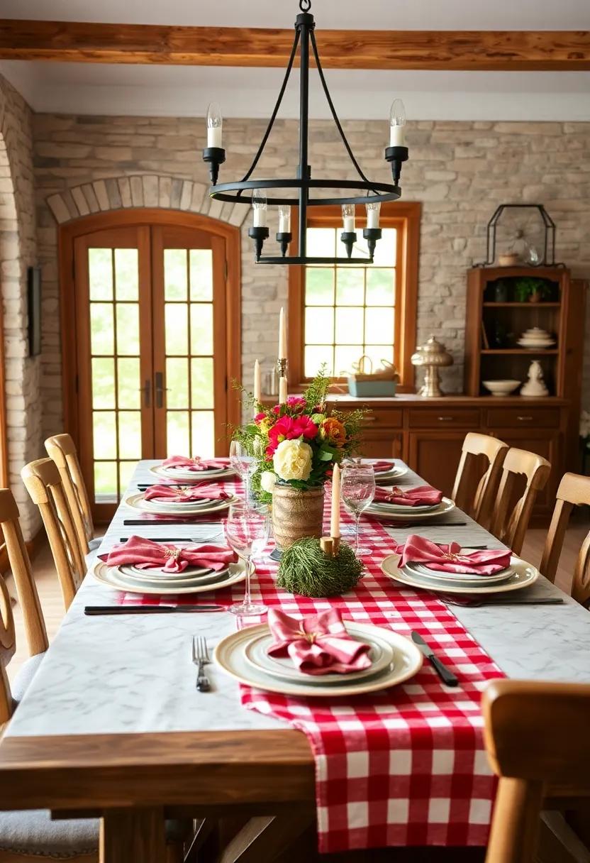 Classic Farmhouse Table ⁤Settings: Use plaid ​or ⁣gingham tablecloths for a quintessential farmhouse feel‌ during family gatherings