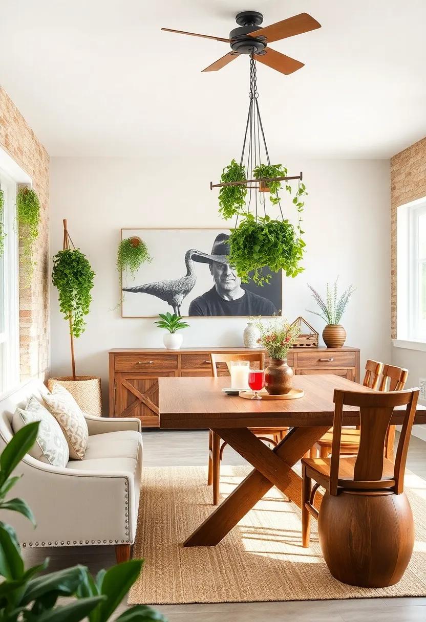 Greenery‌ Accents: Frame your dining area with indoor plants or hanging herbs‍ to add life and ​a refreshing touch ‍to ⁣the​ decor
